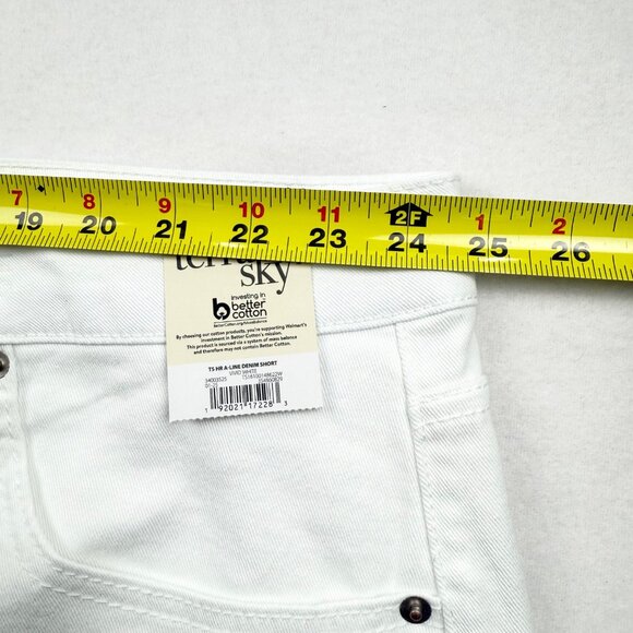 Terra & Sky Women's Vivid White Stretch A-Line Denim Shorts Plus Size 26W NWT - Picture 7 of 10